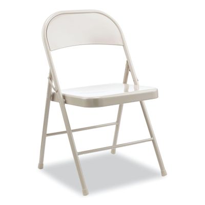Alera CA944 Armless Steel Folding Chair, Supports Up To 275 Lb, Taupe, 4/carton