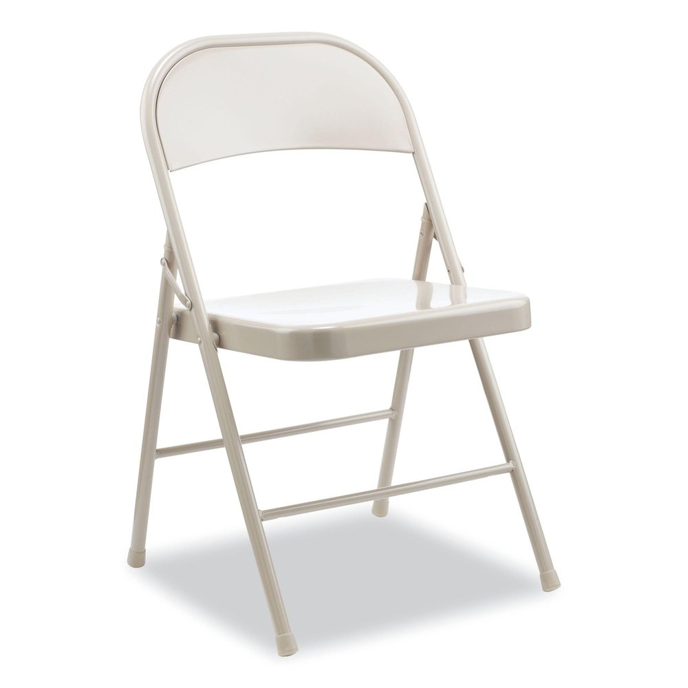 Alera CA944 Armless Steel Folding Chair, Supports Up To 275 Lb, Taupe, 4/carton