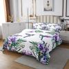 Erosebridal Hummingbird Quilted Purple Flowers Coverlet Set for Boys Girls,Lavender Garden Floral Bird Bedspread Tropical Palm Leaves Quilt Set King,Botanical Jungle Plant Room Decor view 3