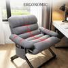 YCKEGEW Ergonomic Chair Cozy Recliner Folding Saucer Chair with Cushion Accent Lounge Chair, Soft Lazy Chair Sleeper,Study Desks Chairs Armchair (Color : Gray) view 4