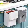 DYPASA Wastepaper Basket Kitchen Waste Bin Wall Mounted Trash Can Recycle Rubbish Bin Bathroom Dustbin Door Hanging Trash Bin Garbage Can (Color : Gris) view 3