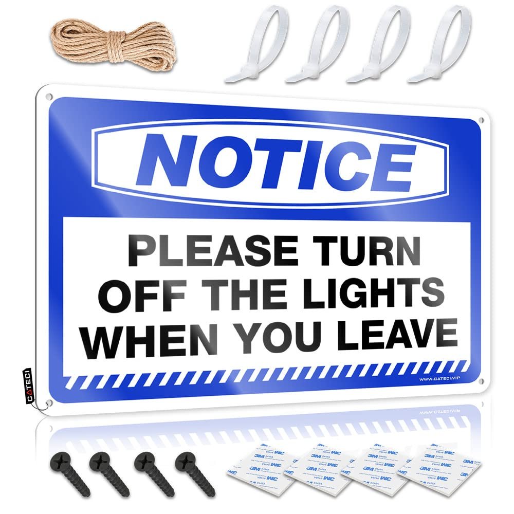 Tin Signs Camping Rules Notice Please Turn Off The Lights When You Leave Tin Sign Men Stuff Retro Room Decor (Size : 20X30CM)