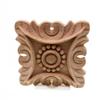 Flower Carving Natural Wood Appliques for Furniture Cabinet Unpainted Wooden Mouldings Decal Decorative Figurines,10cmx10cm,C view 1