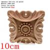 Flower Carving Natural Wood Appliques for Furniture Cabinet Unpainted Wooden Mouldings Decal Decorative Figurines,10cmx10cm,C view 2