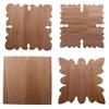 Flower Carving Natural Wood Appliques for Furniture Cabinet Unpainted Wooden Mouldings Decal Decorative Figurines,10cmx10cm,C view 3