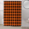 EZON-CH Shower Curtains for Bathroom, Rustic Orange and Black Buffalo Plaid Shower Curtain Set Polyester Waterproof Fabric Bath Curtain with Hooks for Home Hotel Apartment Farmhouse 66x72 inch view 2