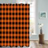 EZON-CH Shower Curtains for Bathroom, Rustic Orange and Black Buffalo Plaid Shower Curtain Set Polyester Waterproof Fabric Bath Curtain with Hooks for Home Hotel Apartment Farmhouse 66x72 inch view 3