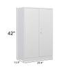 CNANXU Metal 42" Storage Cabinet with Locking, Storage Cabinet with 2 Shelves, Steel Cabinet with 2 Doors and Lock for Home,Office, Garage,Warehouse (White) view 2