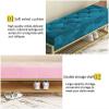WEEAZ Padded Shoe Bench Entryway with Storage,Velvet Upholstered Shoe Storage Bench,-Tier Shoe Rack Shoe Organizer,Beige,100X38X42Cm(39X15X17Inch) view 3