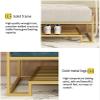 WEEAZ Padded Shoe Bench Entryway with Storage,Velvet Upholstered Shoe Storage Bench,-Tier Shoe Rack Shoe Organizer,Beige,100X38X42Cm(39X15X17Inch) view 4