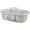 Large Cleaning Supplies Caddy Portable Shower Basket Supply Organizer with Handle Plastic Bucket Tool Storage for Bathroom, Bedroom, Kitchen, College Dorm, Garden, Light Grey view 1