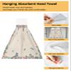 BOBOWUNY 1 Pcs Hanging Kitchen Hand Towels, Bird Flowers Super Soft Microfiber Tie Towels 14''x18'' Aborbent Washcloth for Bathroom Oven Tea Bar Spring Summer Dragonfly Herb Plants view 2