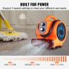 VEVOR Air Mover, 1/4 HP 1000 CFM Carpet Dryer for Cooling and Ventilating, Portable Floor Blower Fan with 4 Blowing Angles and Time Function, for Janitorial, Home, Commercial Use view 3