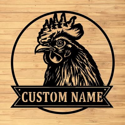 Custom Rooster Metal Wall Signs - Personalized Rooster Metal Wall Art - Rooster Metal Wall Decor - Rooster Name Signs - Gift For Farmer - Chicken Farmhouse Decor