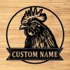Custom Rooster Metal Wall Signs - Personalized Rooster Metal Wall Art - Rooster Metal Wall Decor - Rooster Name Signs - Gift For Farmer - Chicken Farmhouse Decor view 1