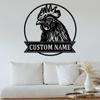 Custom Rooster Metal Wall Signs - Personalized Rooster Metal Wall Art - Rooster Metal Wall Decor - Rooster Name Signs - Gift For Farmer - Chicken Farmhouse Decor view 2