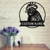 Custom Rooster Metal Wall Signs - Personalized Rooster Metal Wall Art - Rooster Metal Wall Decor - Rooster Name Signs - Gift For Farmer - Chicken Farmhouse Decor view 3