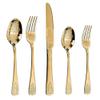 (20 Pieces) Stainless Steel Silverware Kitchen Cutlery Set Utensils Tableware Flatware Sets for 5, Steak Knife Fork Spoons Teaspoons,Creative retro palace style (Gold) view 1