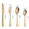 (20 Pieces) Stainless Steel Silverware Kitchen Cutlery Set Utensils Tableware Flatware Sets for 5, Steak Knife Fork Spoons Teaspoons,Creative retro palace style (Gold) view 2