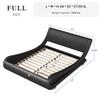 Allewie Full Size Upholstered Platform Bed Frame with Adjustable & Ergonomic Headboard, Low Profile Sleigh Design for Modern Bedroom - Easy Assembly, No Box Spring Needed, Black view 2