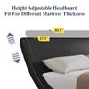 Allewie Full Size Upholstered Platform Bed Frame with Adjustable & Ergonomic Headboard, Low Profile Sleigh Design for Modern Bedroom - Easy Assembly, No Box Spring Needed, Black view 4