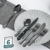 (24 Pieces) Stainless Steel Silverware Kitchen Cutlery Set Utensils Tableware Flatware Sets for 6, Steak Knife Fork Spoons Teaspoons,Western Food Dessert Banquet Hotel Restaurant (Black) view 4