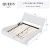 Allewie Queen Size Upholstered Platform Bed Frame with Ergonomic & Adjustable Headboard, Modern Low Profile Sleigh Design - Easy Assembly, No Box Spring Needed, White view 2
