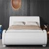 Allewie Queen Size Upholstered Platform Bed Frame with Ergonomic & Adjustable Headboard, Modern Low Profile Sleigh Design - Easy Assembly, No Box Spring Needed, White view 3