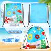 Sanwuta 18 Pcs Pool Party Favor Bags Summer Beach Goodie Gift Drawstring Bags Summer Drawstring Backpack for Pool Party Decorations view 3
