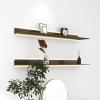 LXBAMKEA Aluminum Alloy Floating Shelves, LED Illuminated Shelves, Wall-Mounted Display Shelf, Home Bedroom Living Room Commercial Bar Storage Racks, Plant Shelf Bookcases (Color : White, Size : 60x view 2