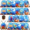 Sanwuta 18 Pcs Under the Sea Party Favor Bags Goodie Ocean Gift Drawstring Bags Beach Sea Animal Candy Treat Drawstring Backpack for Summer Birthday Party Decor Baby Shower Supplies (Classic Style) view 1