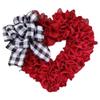 Gatuida Heart-Shaped Hanging Wreath Elegant Valentine Day Decor Lightweight Polyester Garland for Doors and Walls Chic Ornament for Weddings and Celebrations view 1