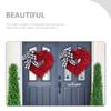 Gatuida Heart-Shaped Hanging Wreath Elegant Valentine Day Decor Lightweight Polyester Garland for Doors and Walls Chic Ornament for Weddings and Celebrations view 4