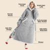 Bedsure Wearable Blanket Hoodie, Long Hooded Blanket Sweatshirt as Christmas Birthday Gifts for Women, Cozy Sherpa Hoodie for Adult, Standard, Concrete Grey view 2