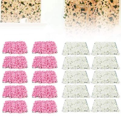 Artificial Flower Wall Panels,3D Flower Wall Mat Silk Flower Panels 16"x 24" for Handmade with Artificial Silk Flowers for Flower Wall, Wedding, Wall Decor, Bridal & Baby Shower (20Pcs Pink)