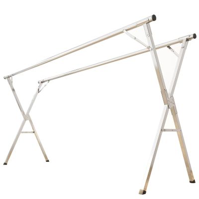 AZHANGYB Clothes Drying Racks, Upgraded Stainless Steel Laundry Drying Rack, Foldable Drying Rack, Heavy Duty Collapsible Clothes Storage Rack for Indoor Outdoor (Two rods 1.5m)