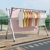 AZHANGYB Clothes Drying Racks, Upgraded Stainless Steel Laundry Drying Rack, Foldable Drying Rack, Heavy Duty Collapsible Clothes Storage Rack for Indoor Outdoor (Two rods 1.5m) view 3