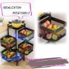 Storage Rolling Cart with Wheels, 76x34cm, Black, 4-Tier Metal Rotating Shelves Rack Organizer, Breathable Mesh Basket, with Brake On Casters, Perfect for Fruit, Vegetables, Snacks view 4