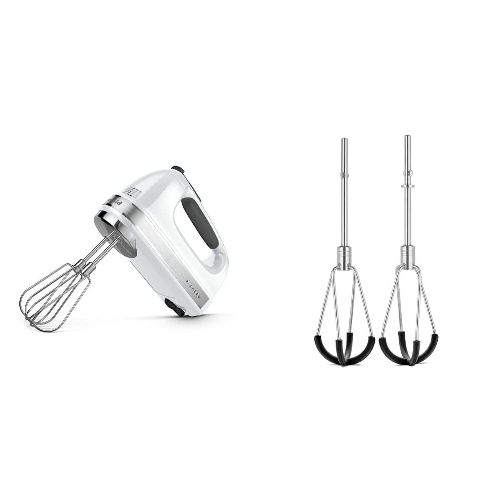 KitchenAid 9-Speed Digital Hand Mixer Bundle with Turbo Beater II Accessories, Pro Whisk, and Flex Edge Beater Accessory