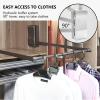 Black Lifting Hanger Pull Down Wardrobe Rail Auto Spring Back Width Adjustable Hanger Space Saving Soft Reset, Adjustable Closet Rod (Size : 830-1150mm) view 2