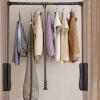 Black Lifting Hanger Pull Down Wardrobe Rail Auto Spring Back Width Adjustable Hanger Space Saving Soft Reset, Adjustable Closet Rod (Size : 830-1150mm) view 3