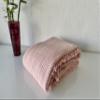BONPERLA Muslin Blanket 100% Cotton, 4 Layers Bedspread, Soft Turkish Cotton Muslin Bed Cover, Reversible Coverlet, Light Pink (Throw 40x70 (120x180cm)) view 2