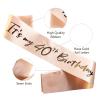 40th Birthday Sash, It's My 40th Birthday Sash, Rose Gold 40 Birthday Decorations Gifts for Girls Women Happy 40th Birthday Party Favor Supplies view 2
