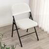 4PCS Stretch Folding Chair Slipcovers, Dining Room Chair Slipcovers Seat Covers for Kitchen Chair Covers-White.||Chair Cover view 1