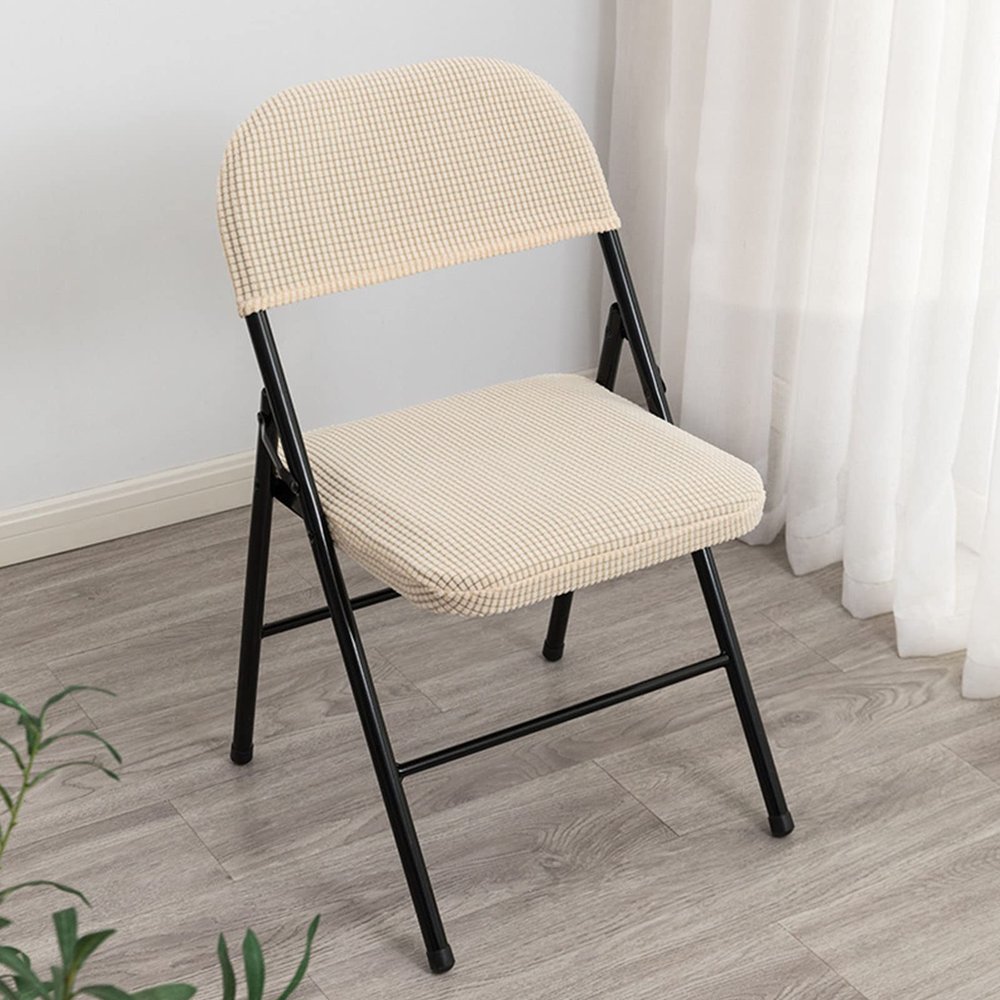 4PCS Stretch Folding Chair Slipcovers, Dining Room Chair Slipcovers Seat Covers for Kitchen