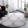 SAFAVIEH Adirondack Collection Area Rug - 4' Round, Light Grey & Navy, Modern Geometric Design, Non-Shedding & Easy Care, Ideal for High Traffic Areas in Living Room, Bedroom (ADR241N) view 1