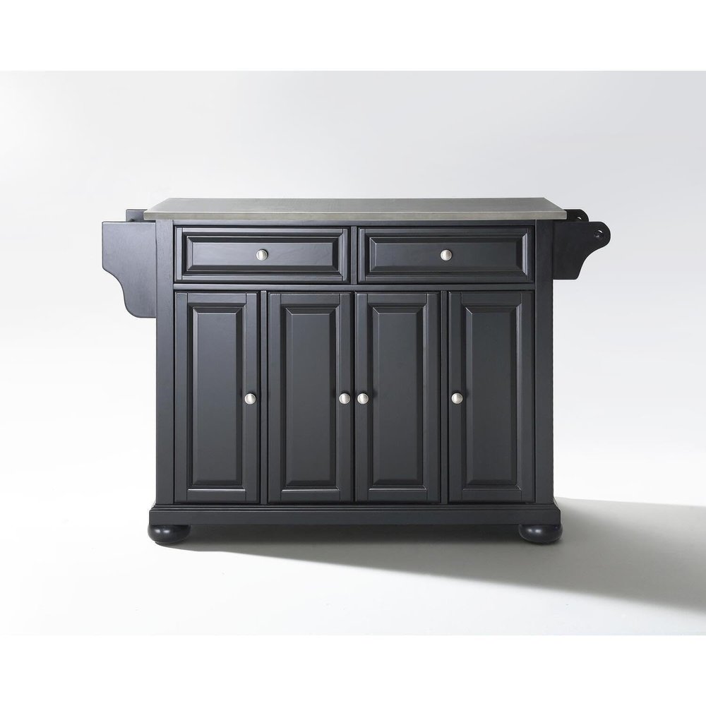 Maykoosh Kitchen Island Cart Stainless Steel Top - Portable Kitchen Storage Island with Drawers & Shelves