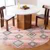 SAFAVIEH Chapel Collection Area Rug - 6'7" Round, Pink & Turquoise, Moroccan Rustic Boho Braided Tassel Design, Non-Shedding & Easy Care, Ideal for High Traffic Areas in Living Room, Bedroom (CHP402U) view 1
