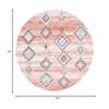 SAFAVIEH Chapel Collection Area Rug - 6'7" Round, Pink & Turquoise, Moroccan Rustic Boho Braided Tassel Design, Non-Shedding & Easy Care, Ideal for High Traffic Areas in Living Room, Bedroom (CHP402U) view 2