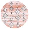 SAFAVIEH Chapel Collection Area Rug - 6'7" Round, Pink & Turquoise, Moroccan Rustic Boho Braided Tassel Design, Non-Shedding & Easy Care, Ideal for High Traffic Areas in Living Room, Bedroom (CHP402U) view 3